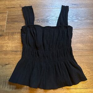 Black Smocked Women's Top